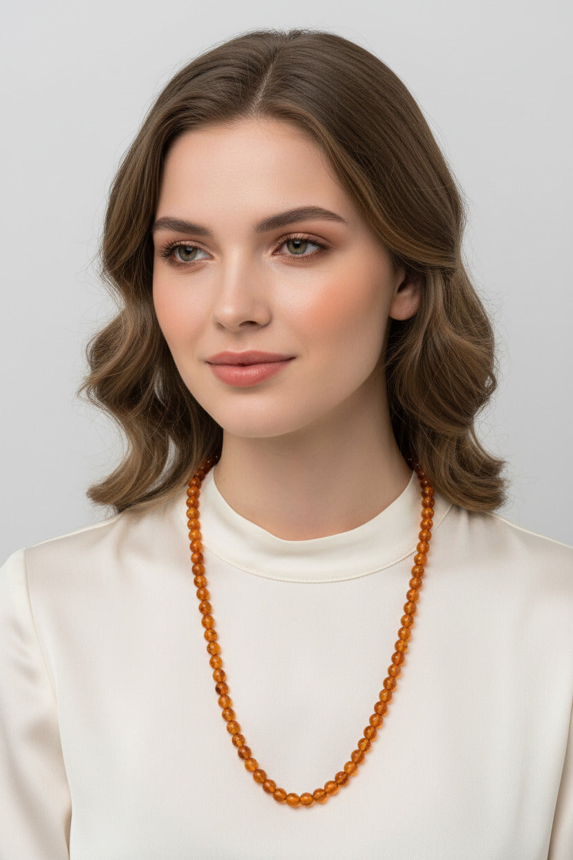 Collier fin en ambre avec dégradé élégant