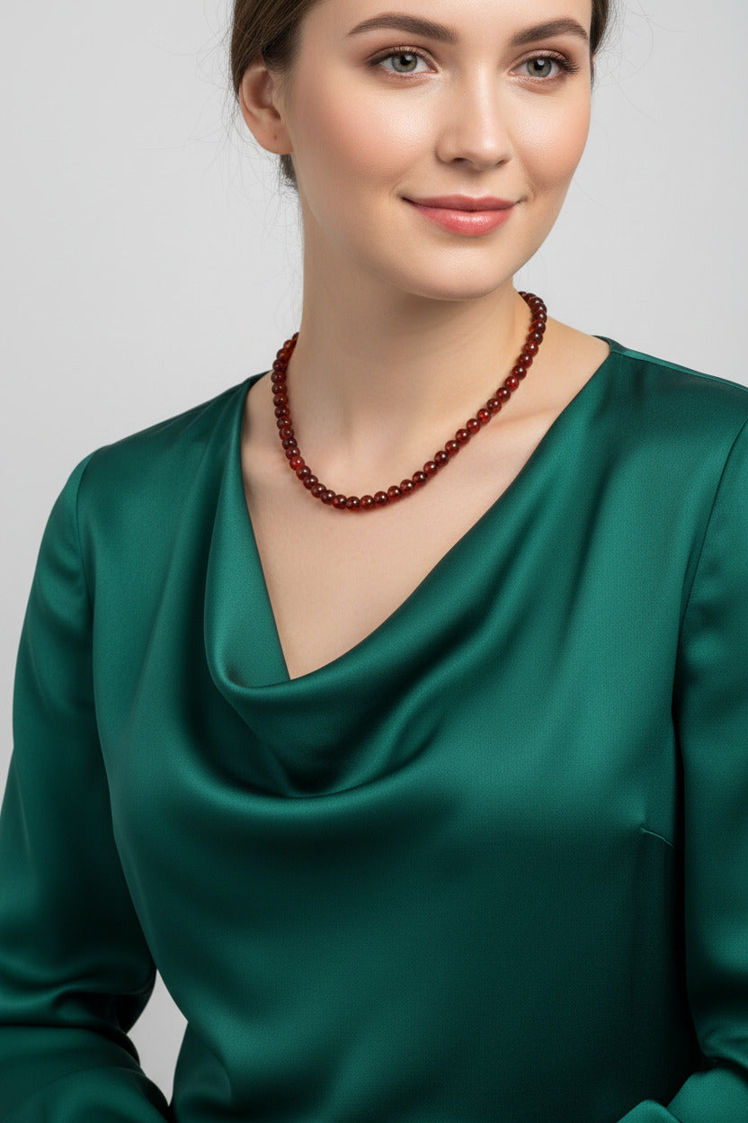 Collier fin en ambre avec dégradé élégant