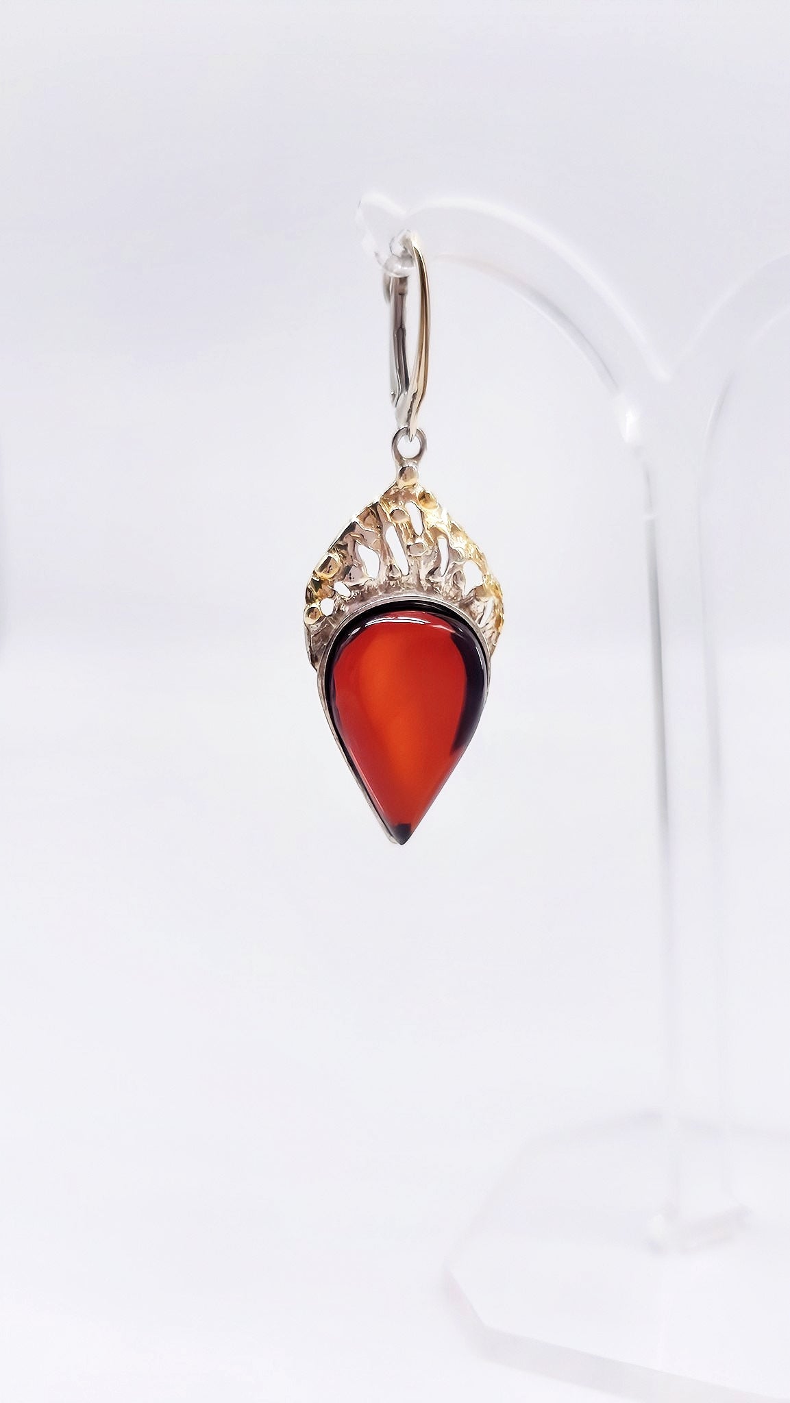 Handgefertigte Ohrhänger – Tropfenform, Silber & Gold