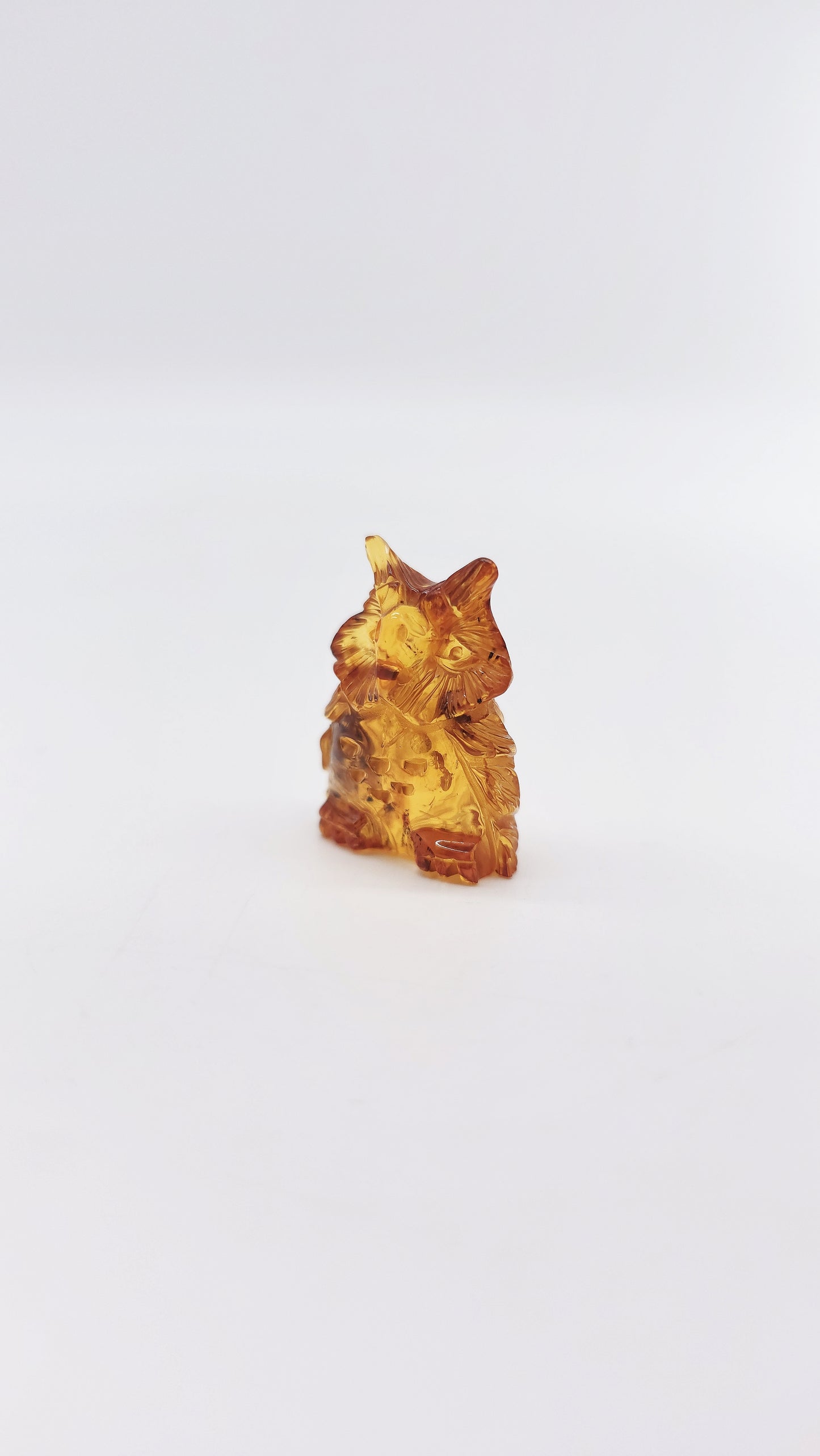 Weisheits-Eule aus echtem Bernstein – Einzigartiges Geschenk
