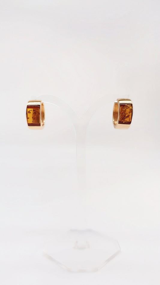 Luxus-Schmuck: Bernstein-Ohrringe in vergoldetem Silber