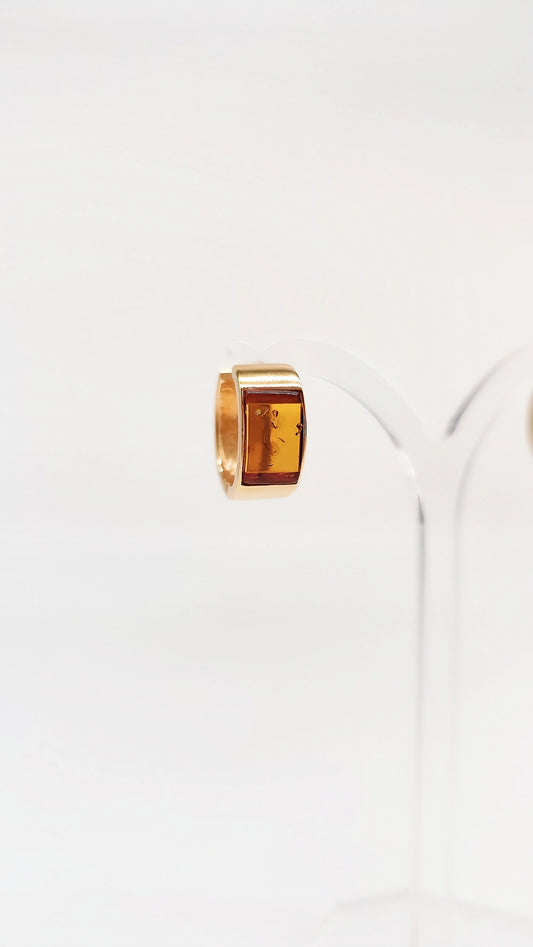 Luxus-Schmuck: Bernstein-Ohrringe in vergoldetem Silber