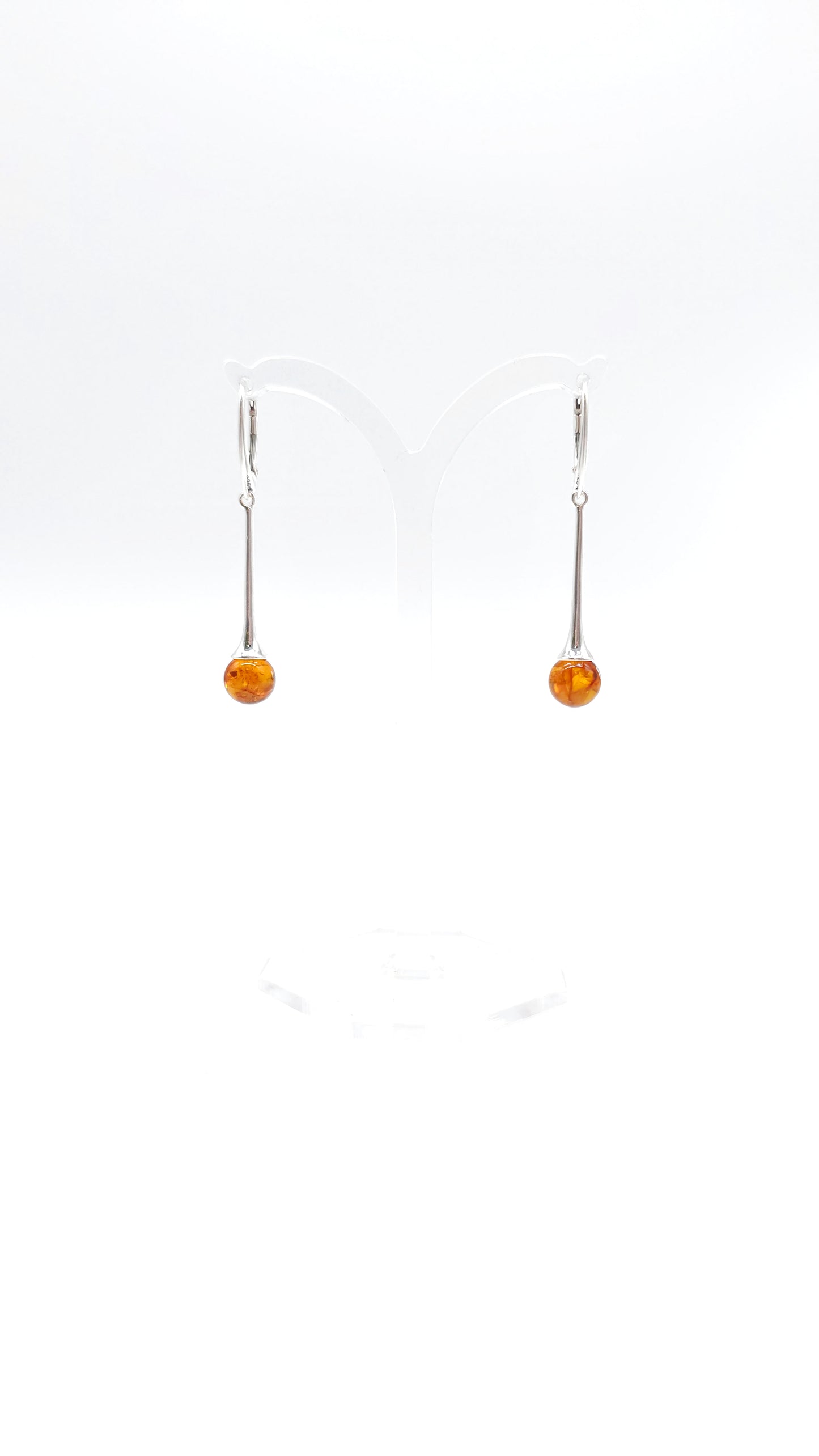 Earrings with genuine amber – modern &amp; elegant