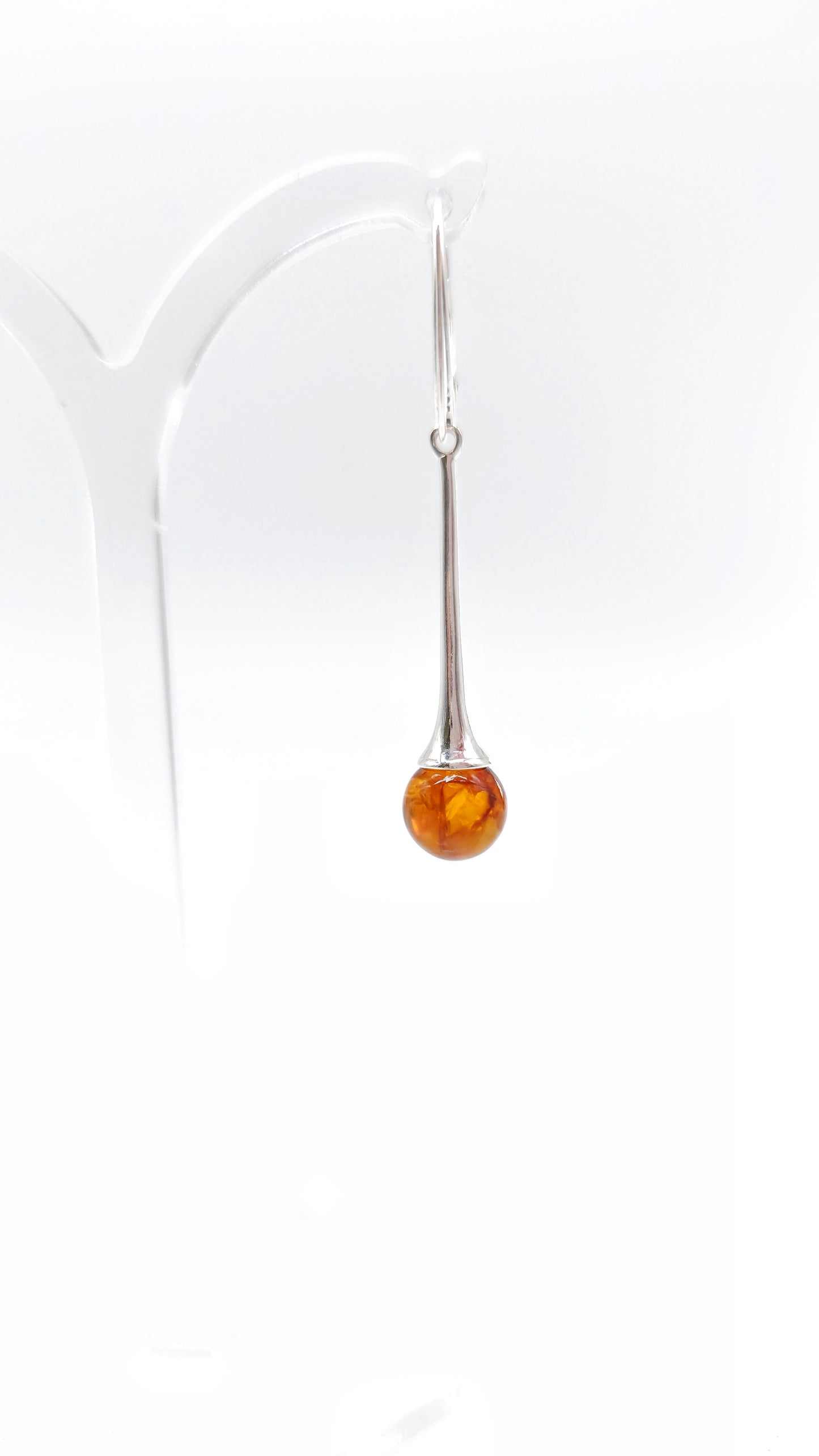 Earrings with genuine amber – modern &amp; elegant