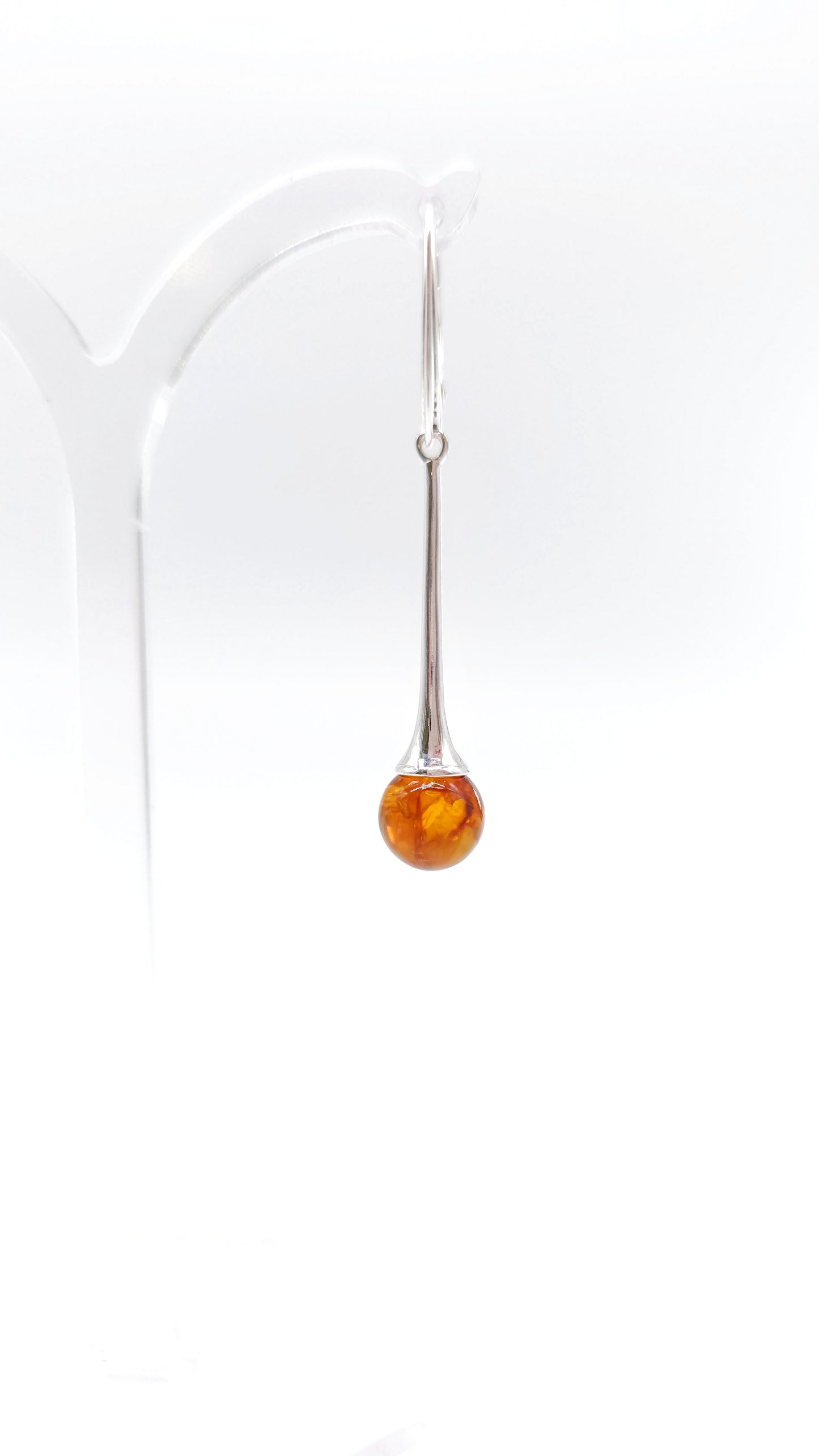 Earrings with genuine amber – modern &amp; elegant