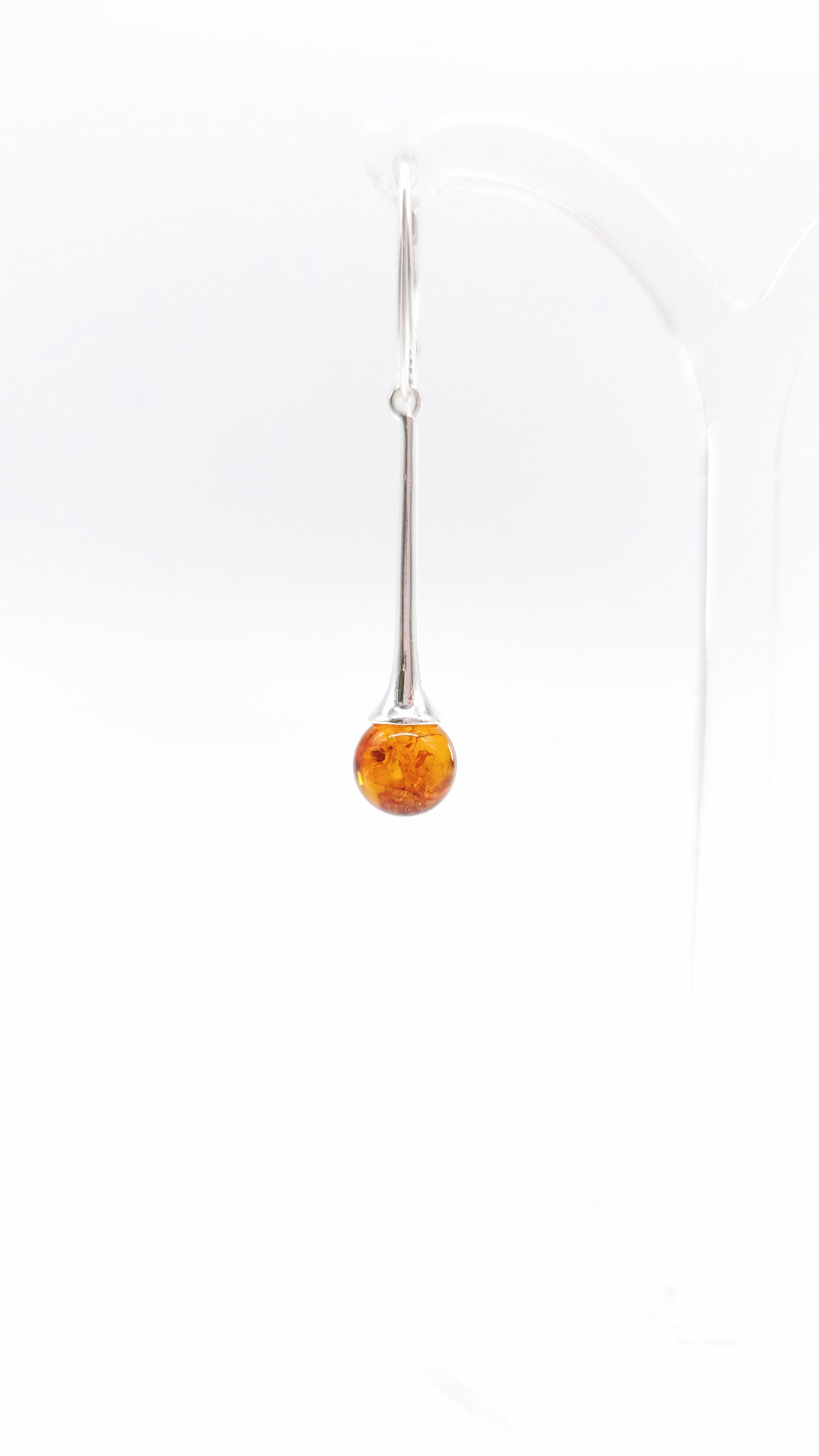Earrings with genuine amber – modern &amp; elegant