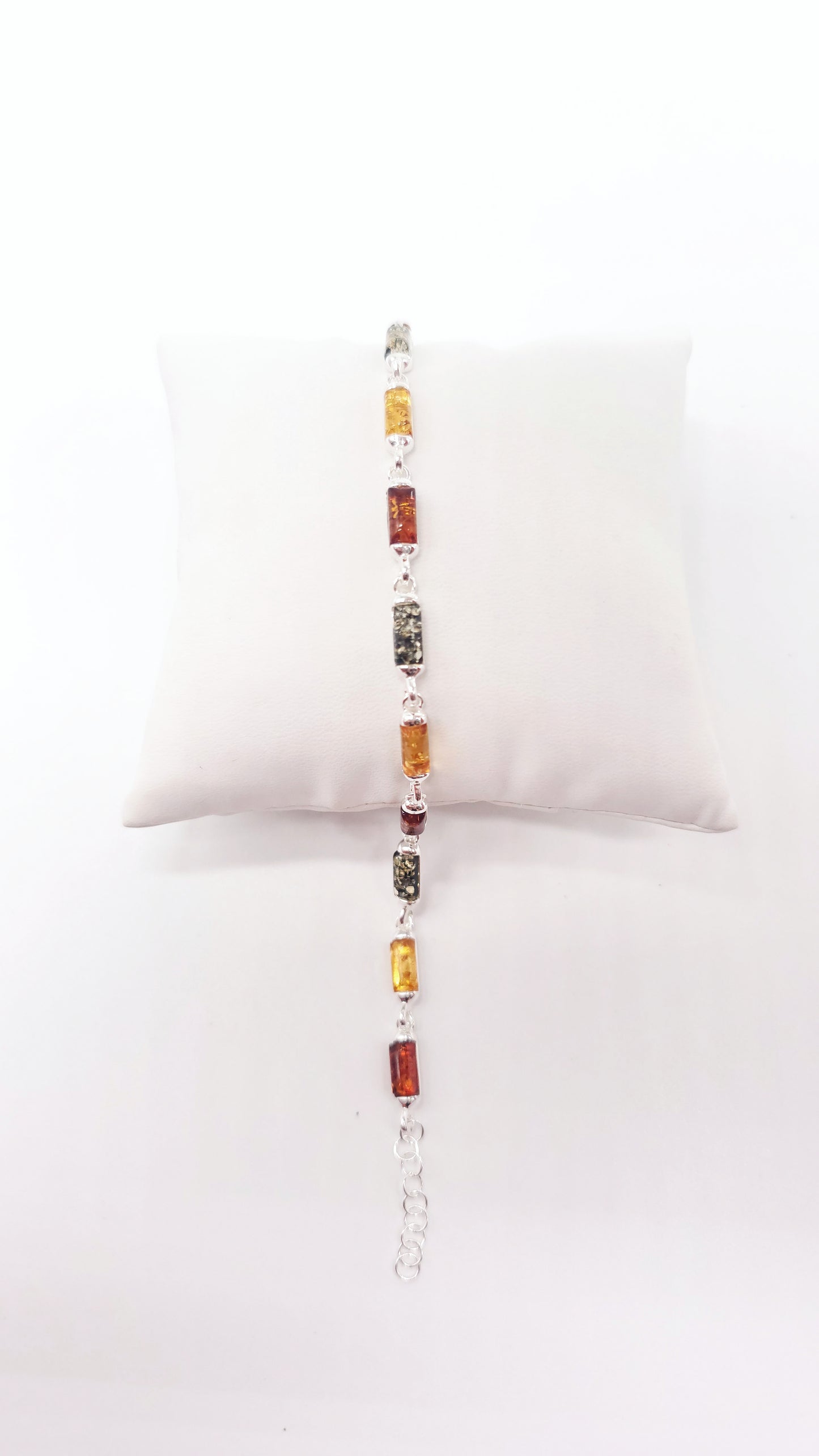 Genuine amber bracelet silver 925 for women