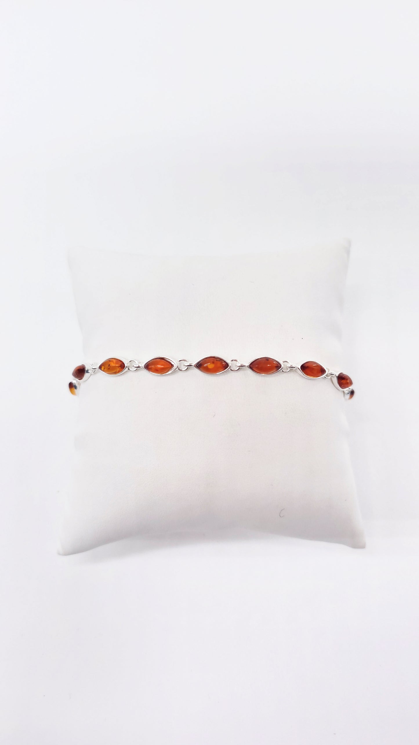 Armband mit tiefem Cognac-Bernstein – Silber