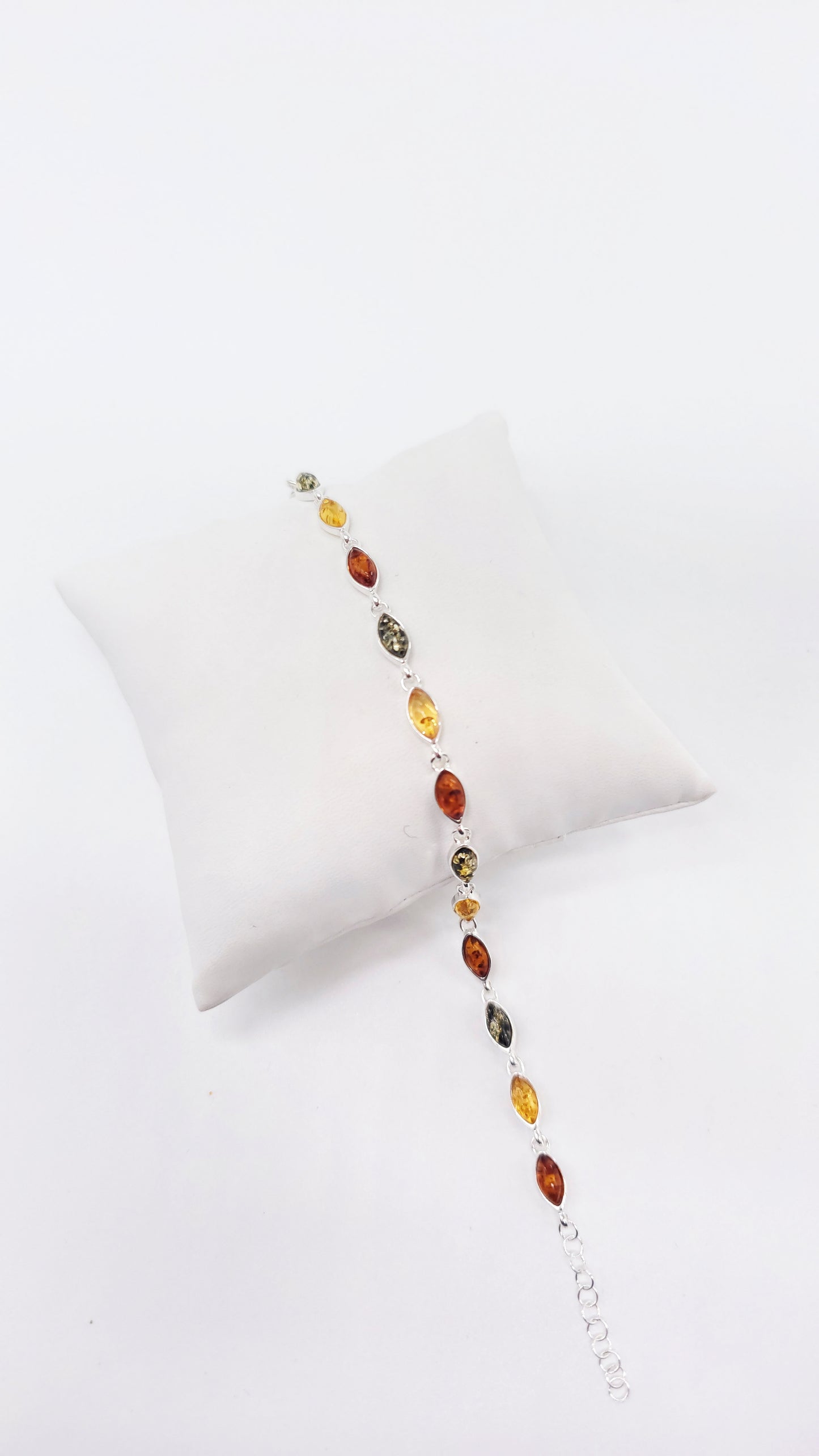 Armband mit tiefem Cognac-Bernstein – Silber