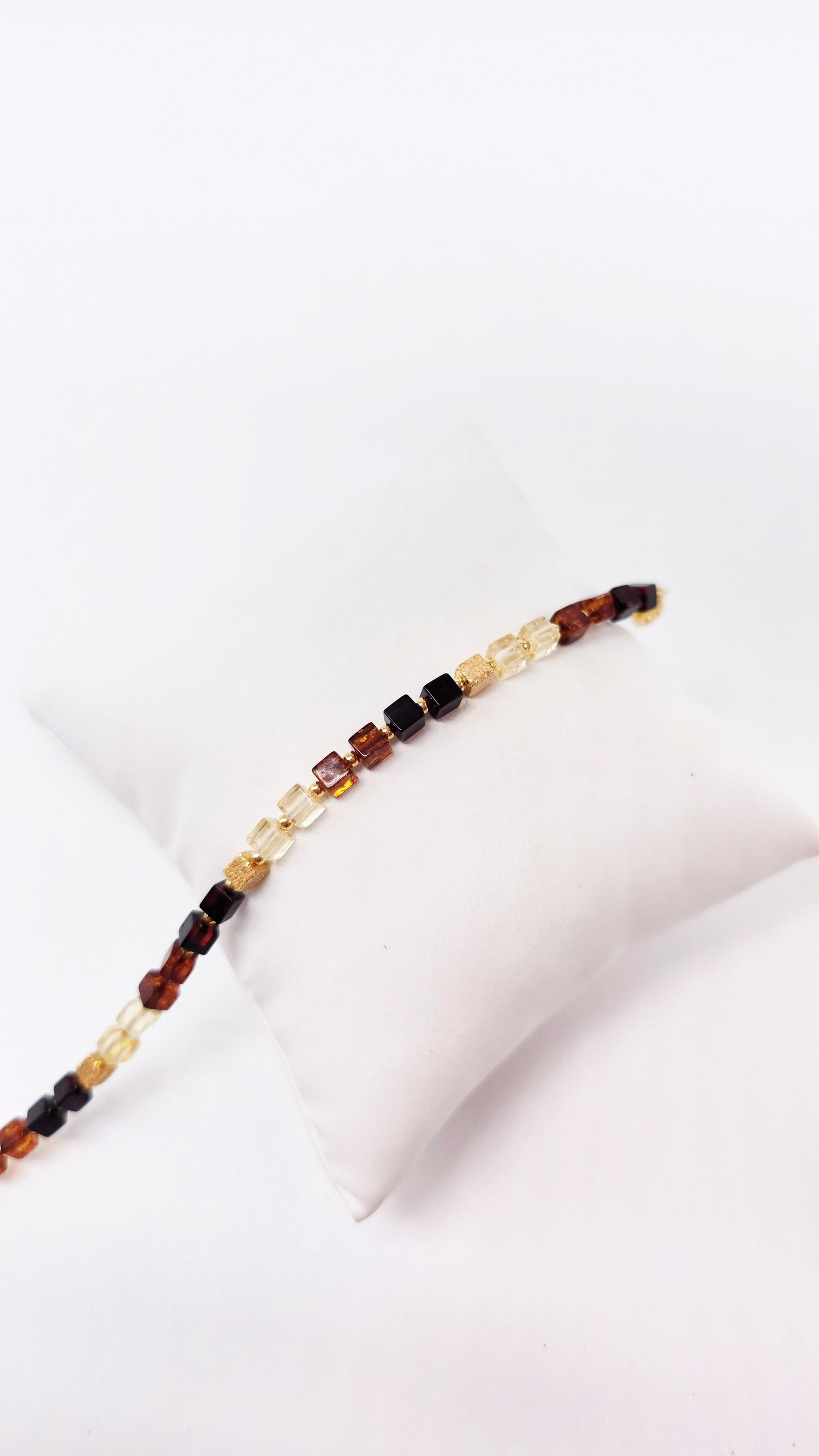 Armband Bernstein mehrfarbig – 925 Silber vergoldet
