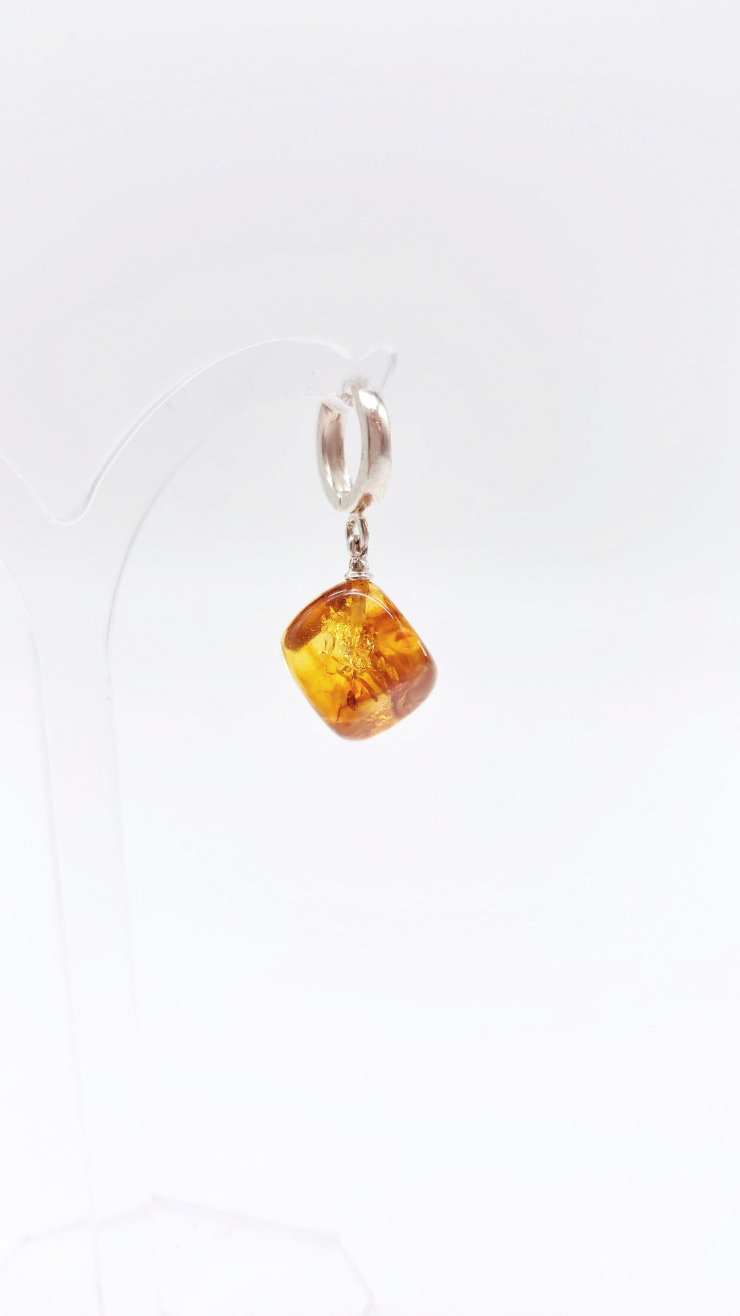 Amber square earrings - handmade with style