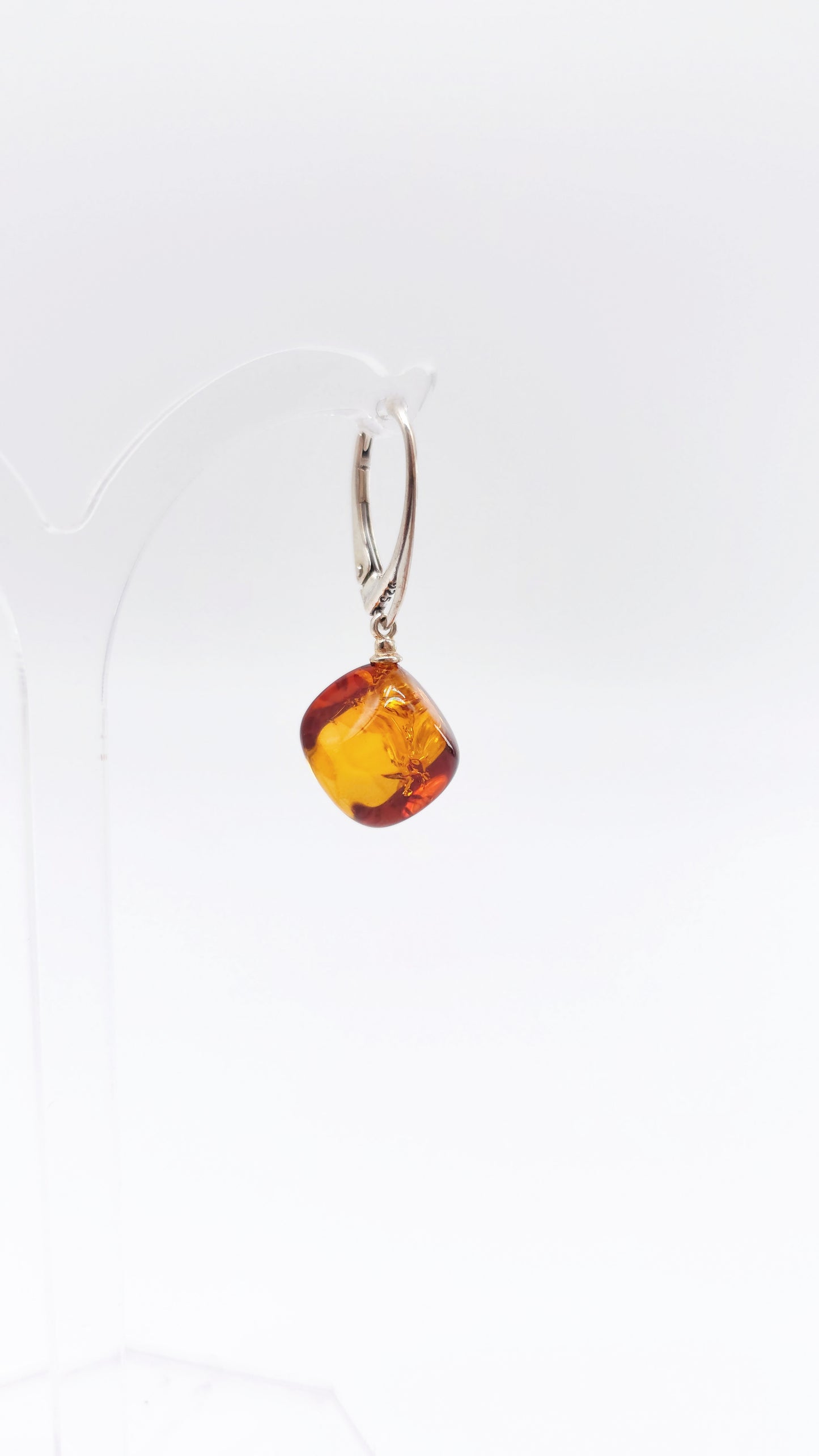 Amber square earrings - handmade with style