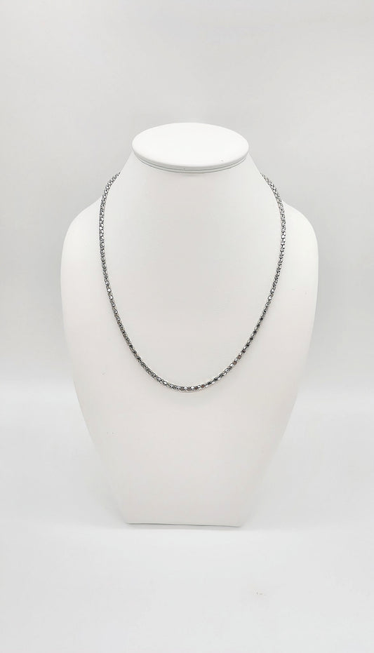 Elegante rhodinierte Kette aus 925er Sterlingsilber
