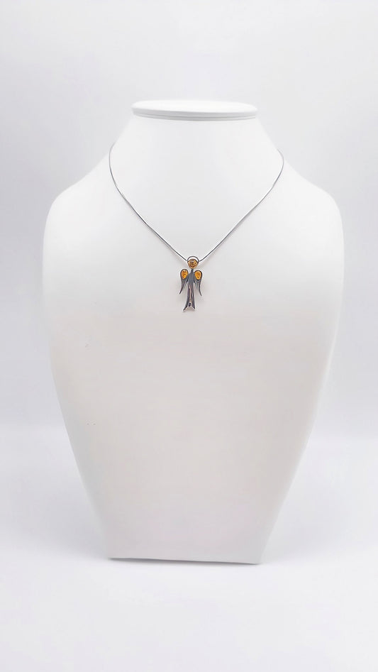 Schutzengel in Silber und Bernstein