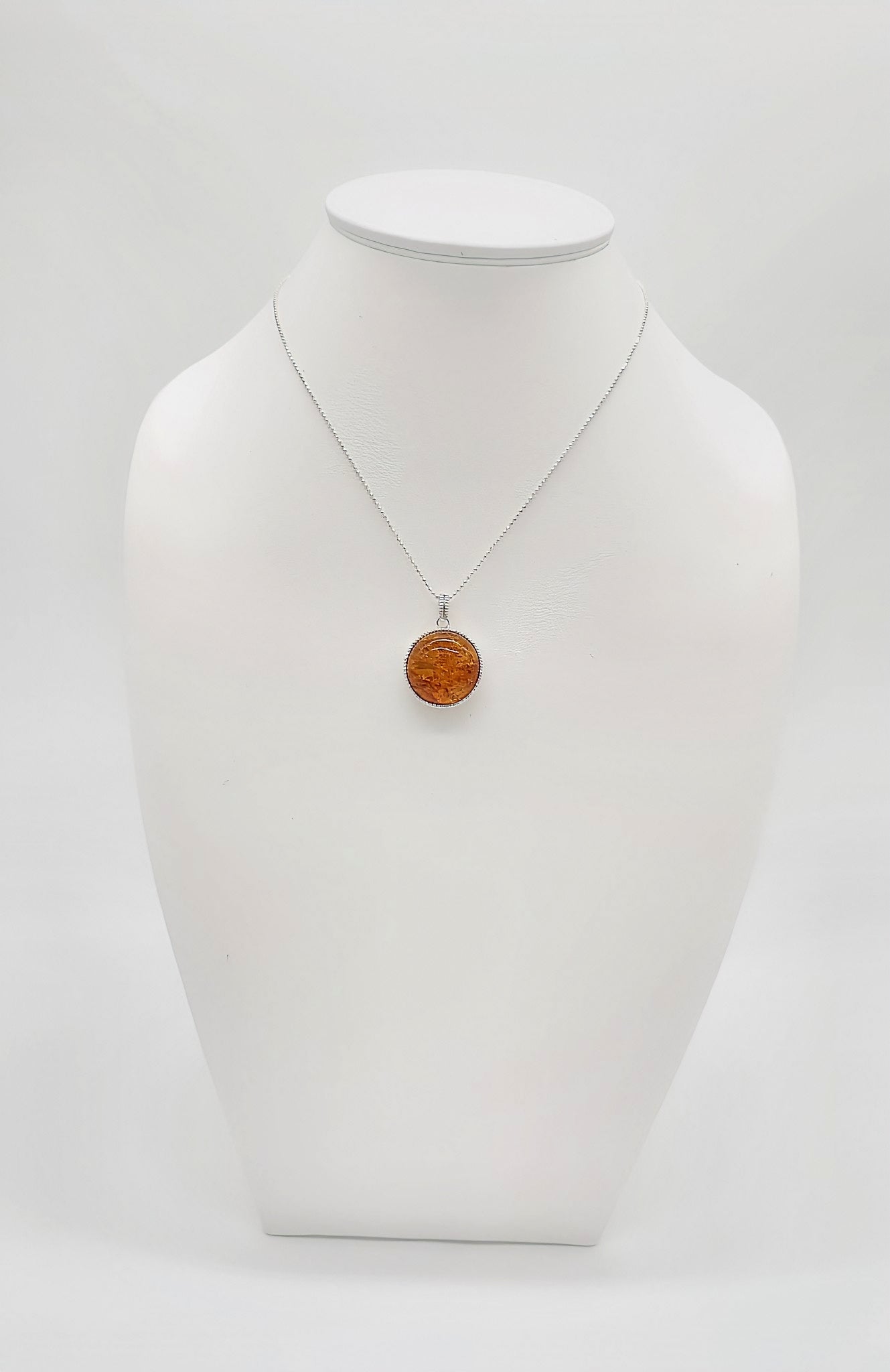 Convertible amber pendant in sterling silver
