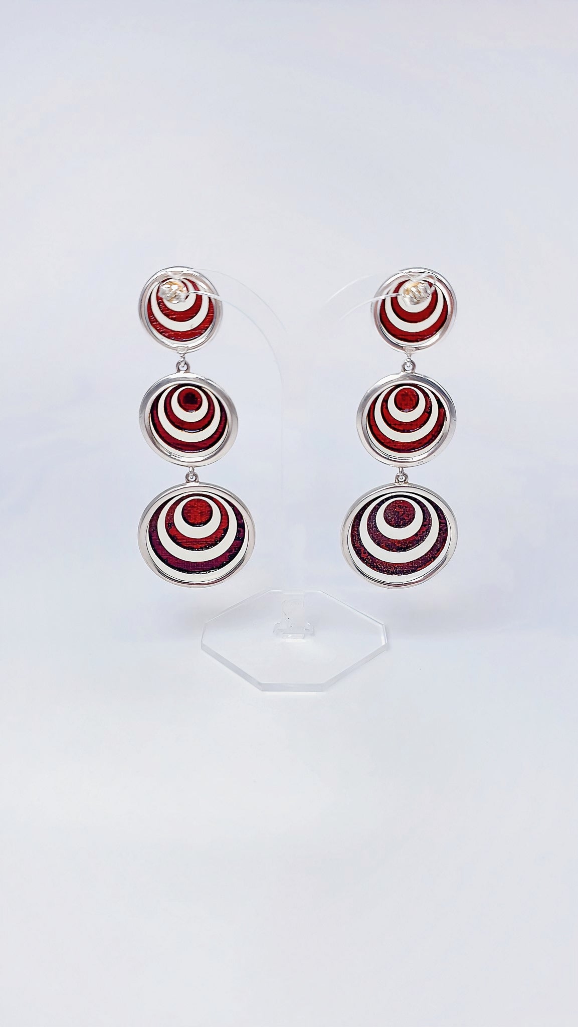 Modern earrings made of amber and 925 sterling silver