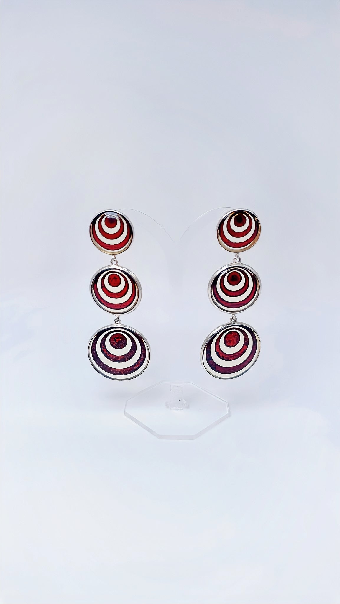 Modern earrings made of amber and 925 sterling silver