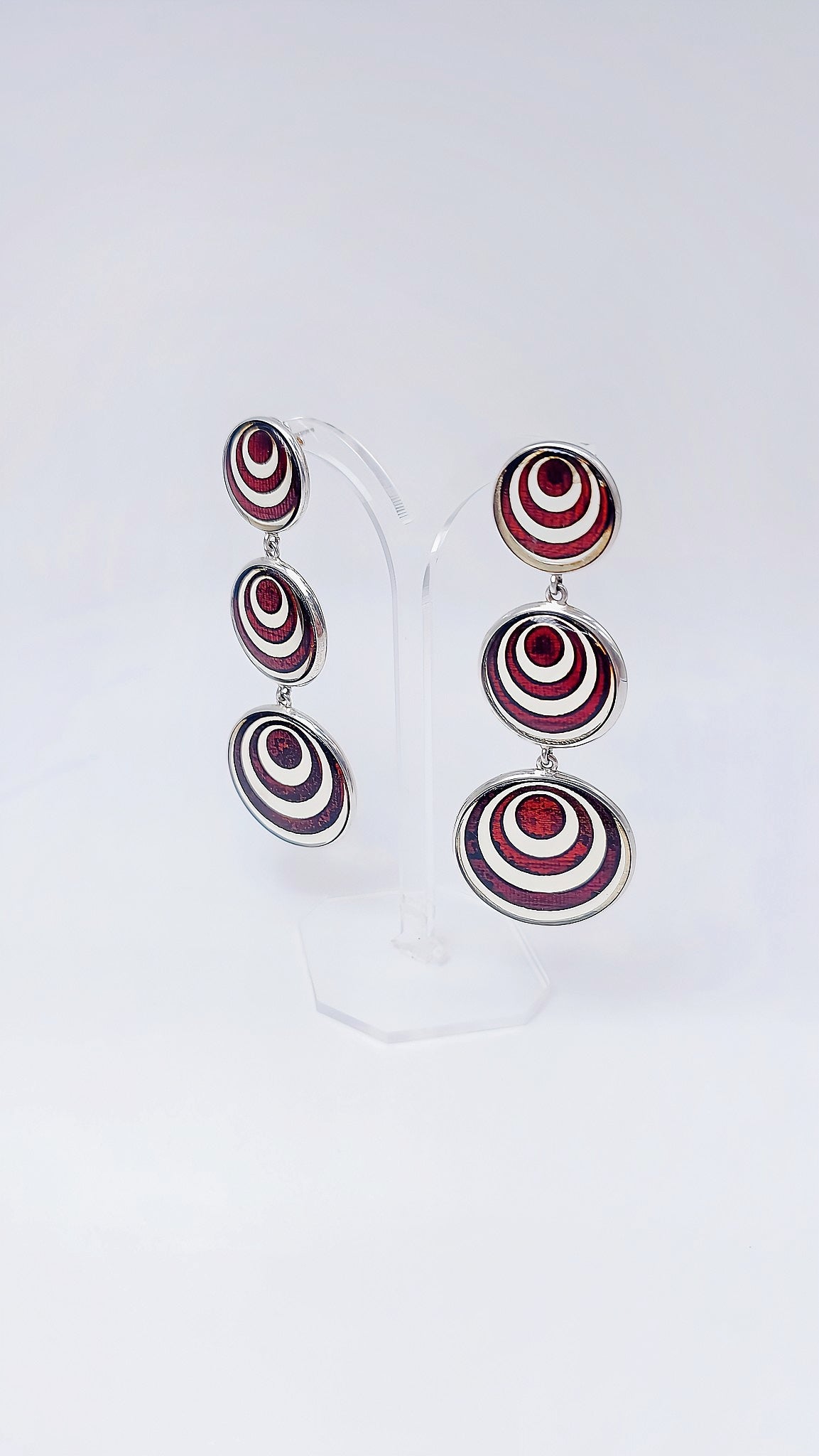 Modern earrings made of amber and 925 sterling silver