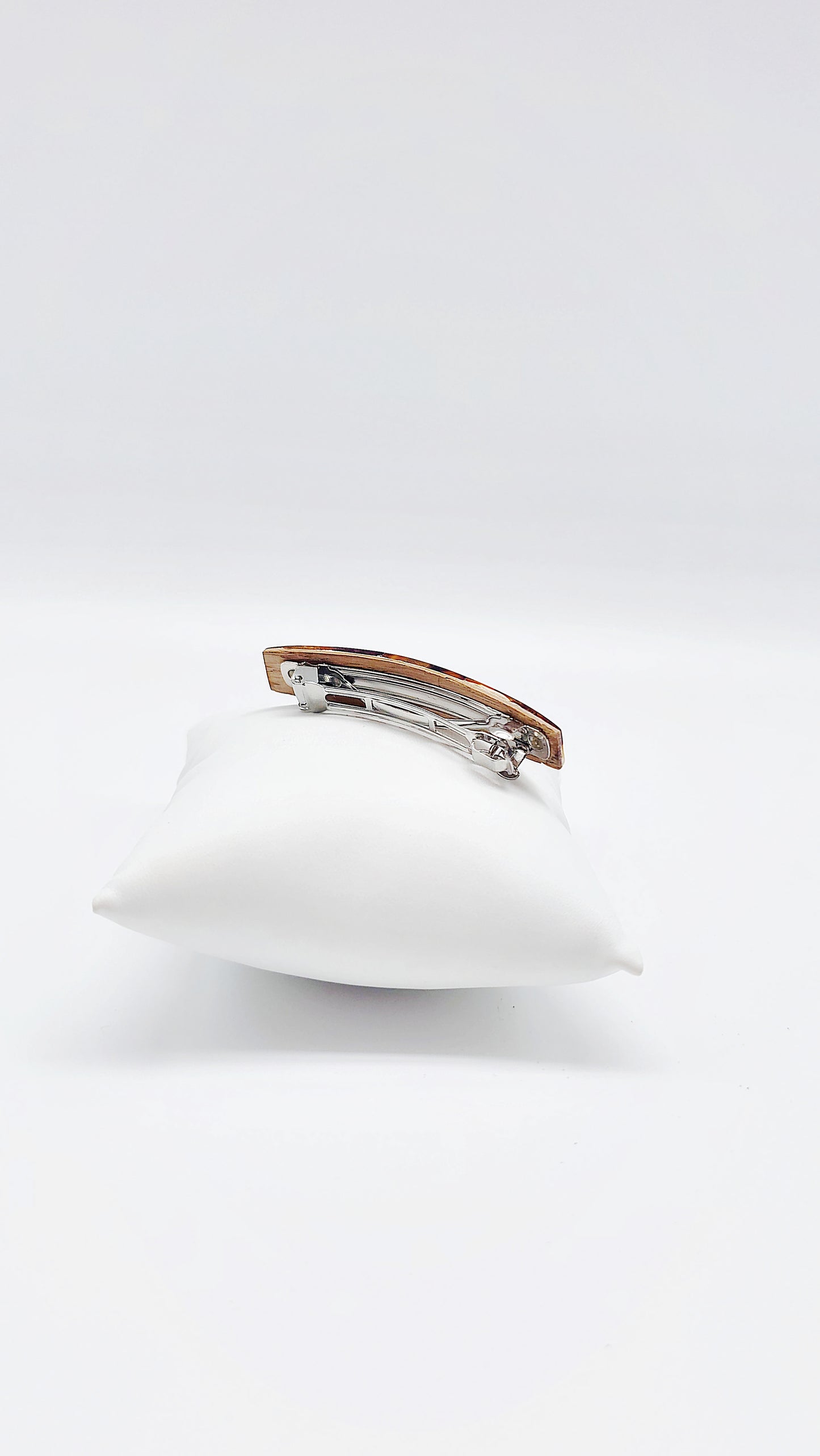 Elegante Haarspange aus Bernstein in Mosaik-Optik